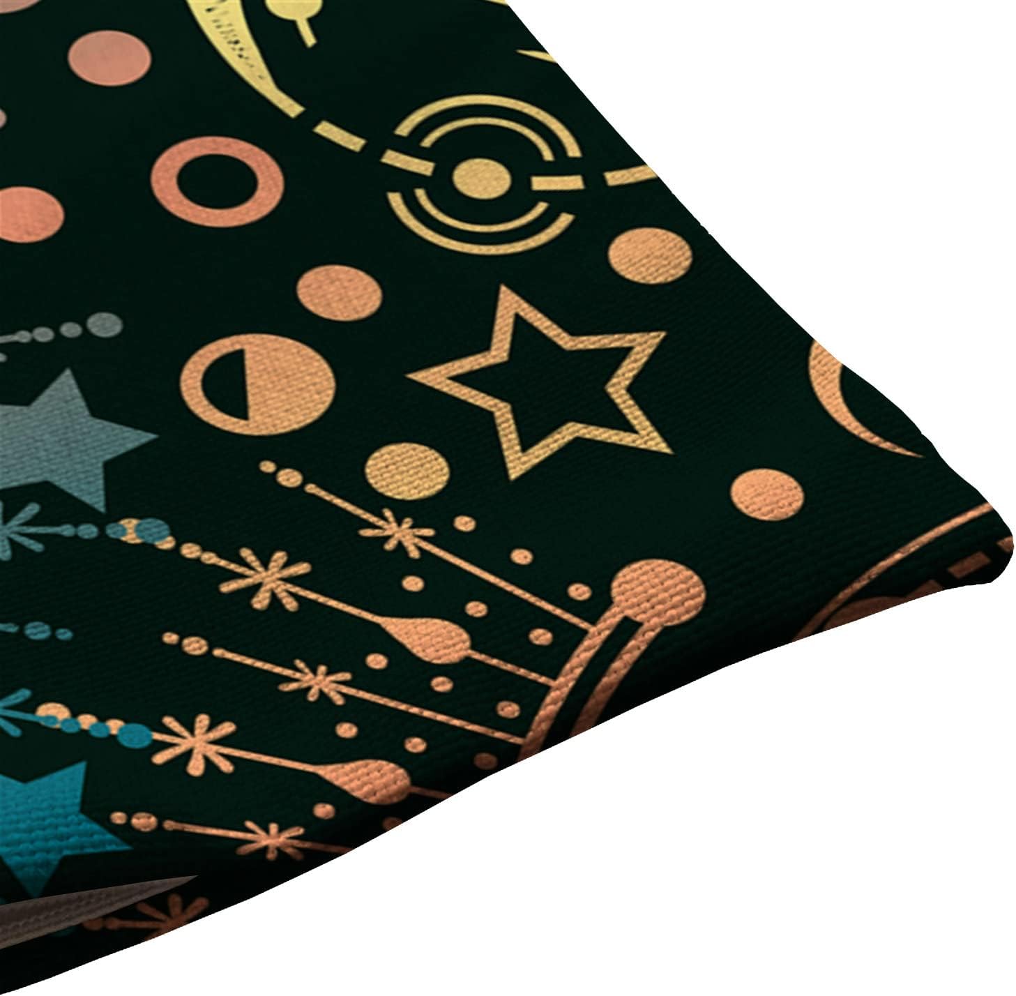 Moon & Star Alchemy – Funda de cojín decorativa de lino y algodón para sofá cama, 12 x 20 pulgadas