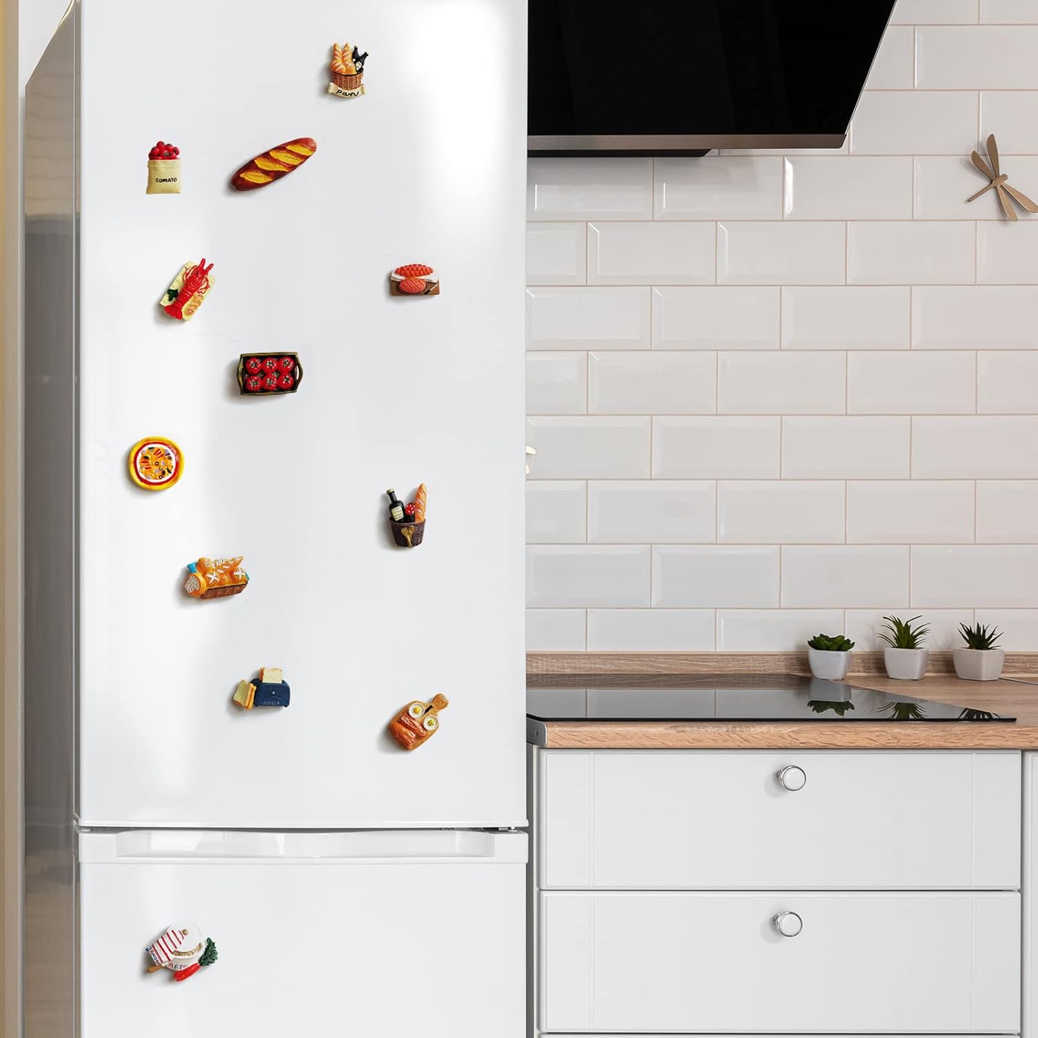 12 calcomanías de imán para refrigerador, divertidas calcomanías 3D para decoración del hogar, cocina, oficina, pizarra blanca, mapas, imanes