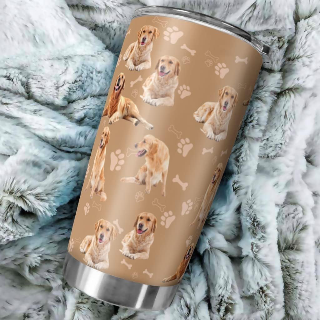 Golden Retriever – Vaso con tapa deslizante a prueba de salpicaduras, tazas de café de acero inoxidable, taza de viaje al vacío de doble pared para