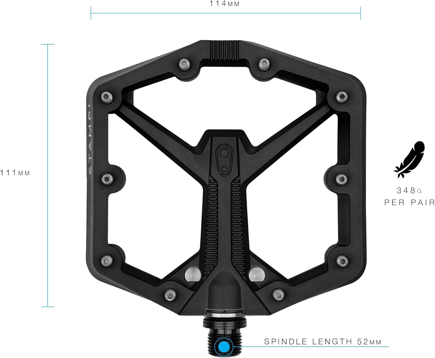 Crankbrothers Stamp – Pedal para bicicleta BMX y MTB perfil mínimo, agarre ajustable