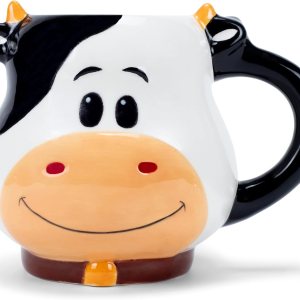 100 North ESNCHMG-CW – Taza de té de cerámica brillante con diseño de vaca manchada en blanco y negro de 18 onzas para tu bebida matutina favorita 100 North ESNCHMG-CW – Taza de té de cerámica brillante con diseño de vaca manchada en blanco y negro de 18 onzas para tu bebida matutina favorita