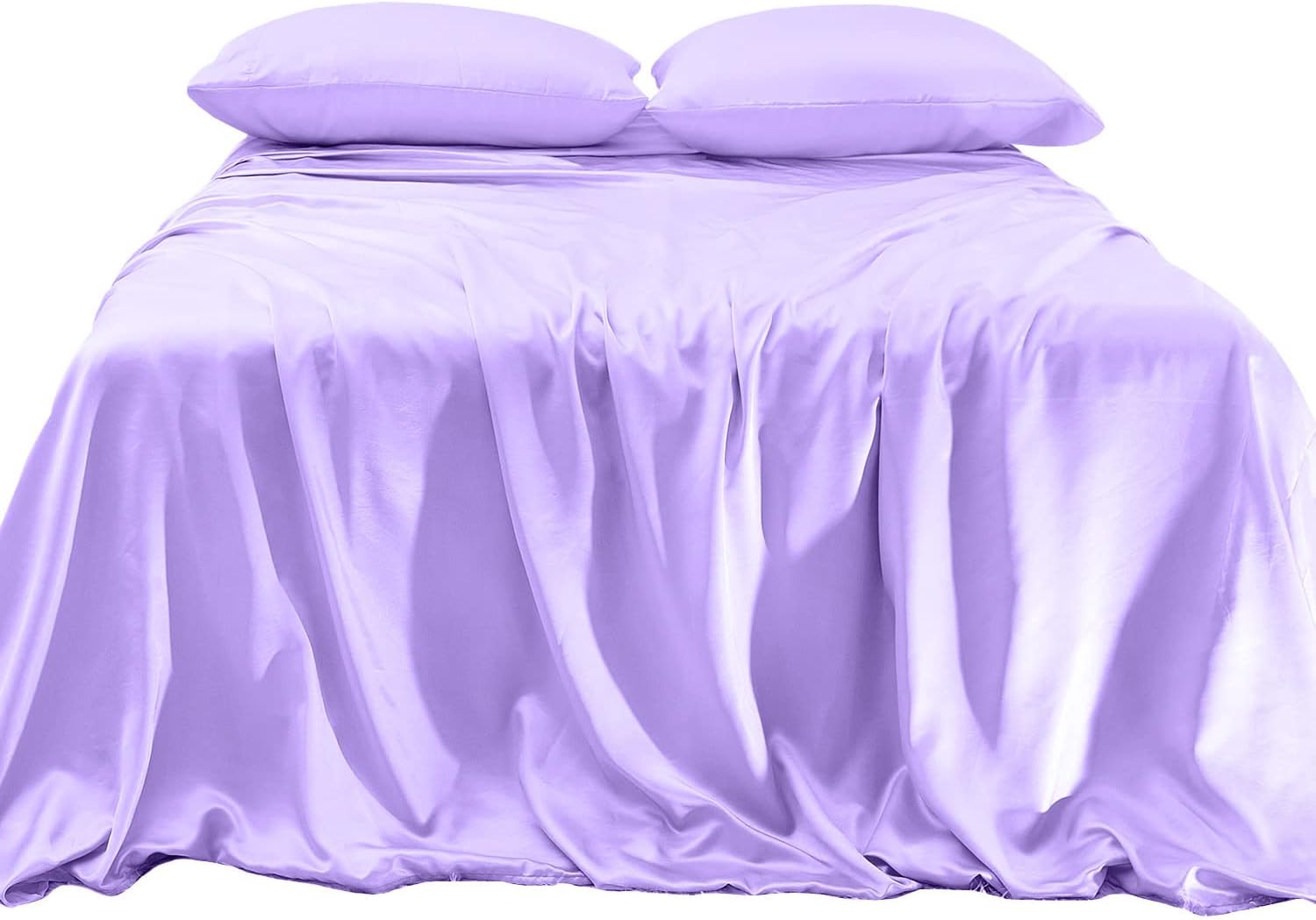 Elegant Comfort Lujoso juego de sábanas de satén sedoso de 4 piezas, agradable para la piel y el cabello, resistente a las arrugas, la decoloración