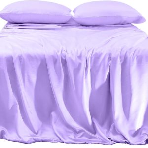 Elegant Comfort Lujoso juego de sábanas de satén sedoso de 4 piezas, agradable para la piel y el cabello, resistente a las arrugas, la decoloración Elegant Comfort Lujoso juego de sábanas de satén sedoso de 4 piezas, agradable para la piel y el cabello, resistente a las arrugas, la decoloración