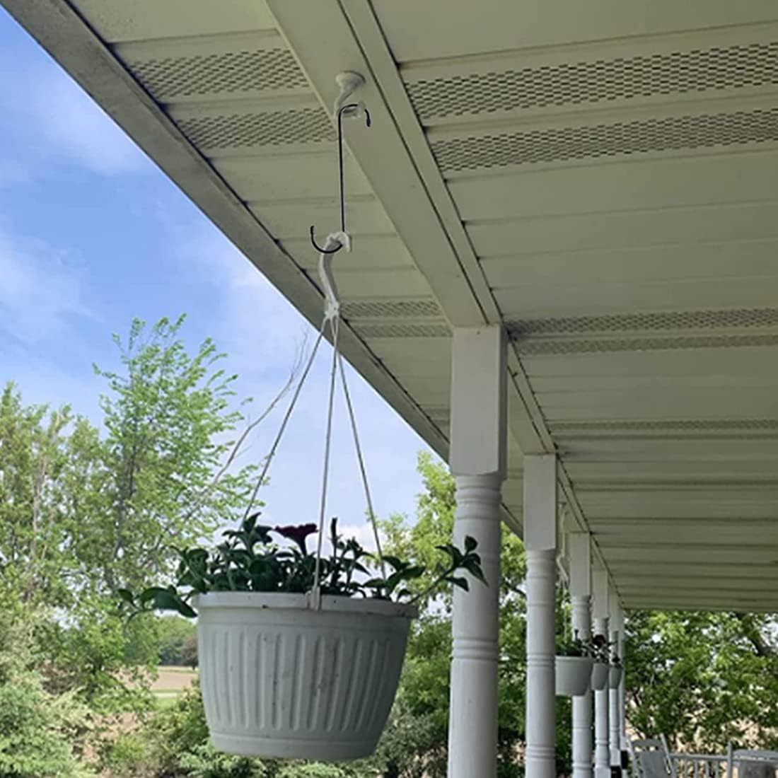 Paquete de 6 ganchos para plantas de 10 pulgadas, color negro, ganchos grandes para plantas, cestas colgantes, flores, pérgola, jardín, patio,