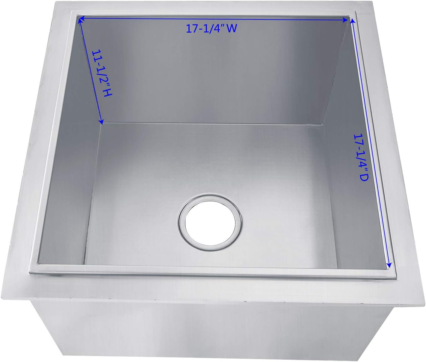20″ Drop-In Ice Chest 304 Stainless Steel Drop-In Ice Bin Cooler Perfect for Colding Wine Beer Drinks in Your BBQ Island(Drain-Pipe and Plug