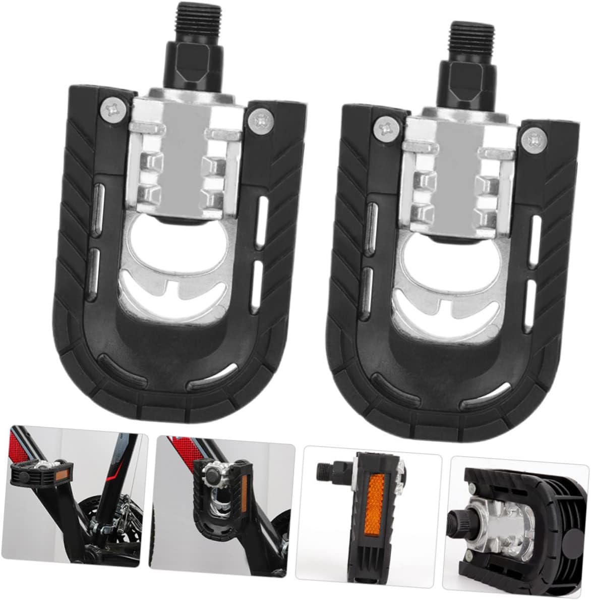 1 par de pedales plegables Accesorios Pedales de ciclismo planos Accesorios Plataforma Pedales planos Ciclismo Pedal Plano Plegable Pedales MTB