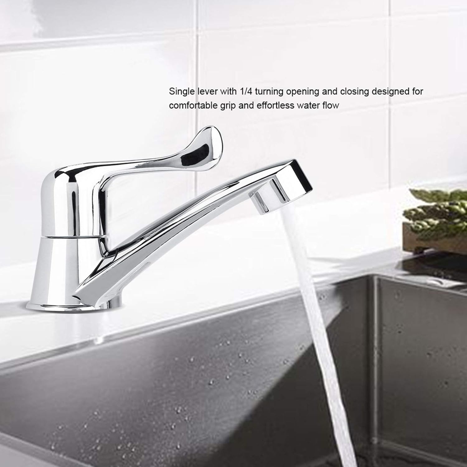 Grifo de lavabo de baño ABS de plástico solo grifo frío grifo de agua lavabo de baño Accesorios de fregadero de cocina (B)