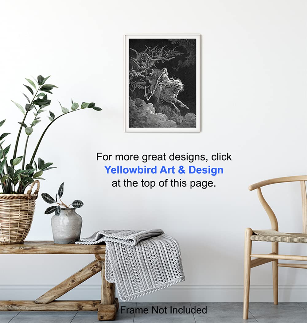 Grim Reaper Poster – Satanic Decor – Lucifer Merchandise – John Milton Paradise Lost – Hail Satan – Beelzebub – Gothic Home Decor – Goth Wall Decor
