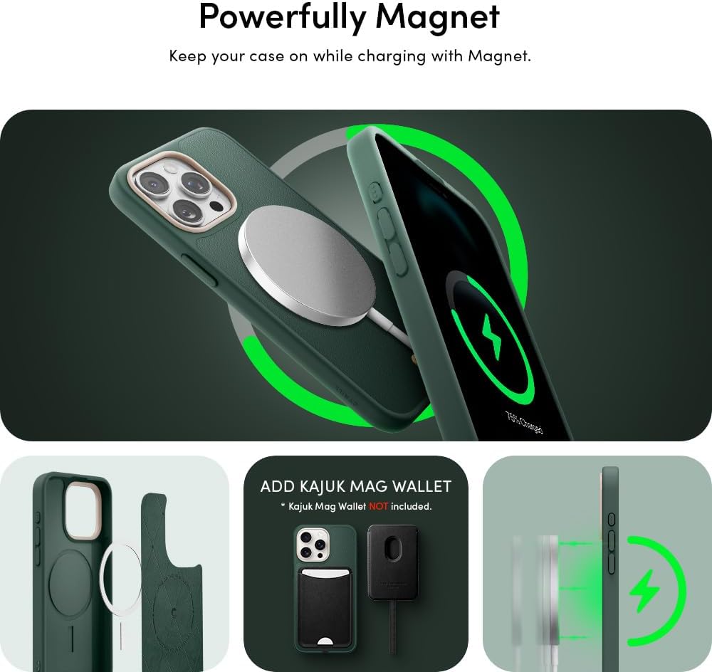 CYRILL Kajuk Mag – Funda de cuero compatible con iPhone 15 Pro (2023), funda de cuero vegano de alta calidad con forro protector de microfibra para