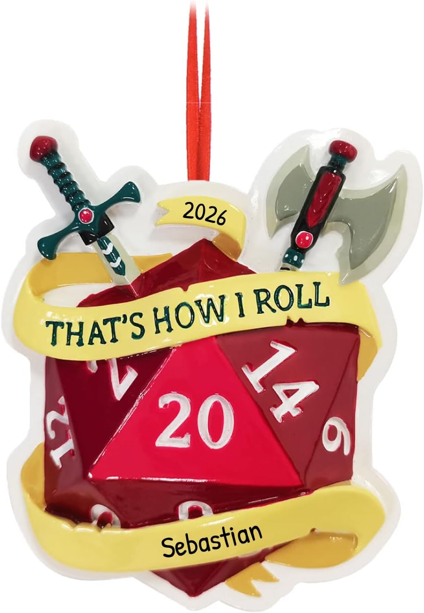 Adornos personalizados de mazmorras y dragones 2024 para árbol de Navidad  Adornos de Navidad DND, adorno D20, adorno de mesa para jugadores, adorno