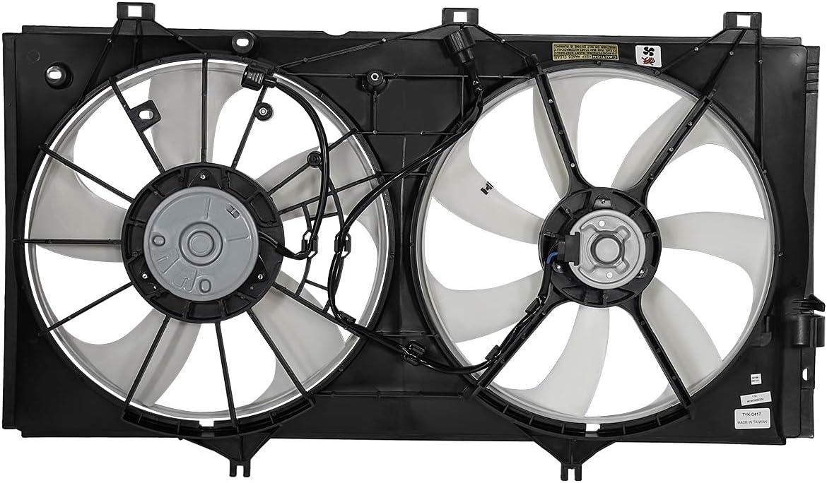 DNA Motoring OEM-RF-0265 TO3115165 Reemplazo del conjunto del ventilador de refrigeración del radiador de estilo de fábrica, negro
