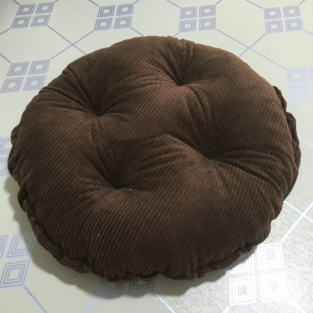 Almohadillas redondas para sillas de comedor de color sólido, cojines gruesos para sillas de comedor, cojín de asiento de pana súper suave, cojín