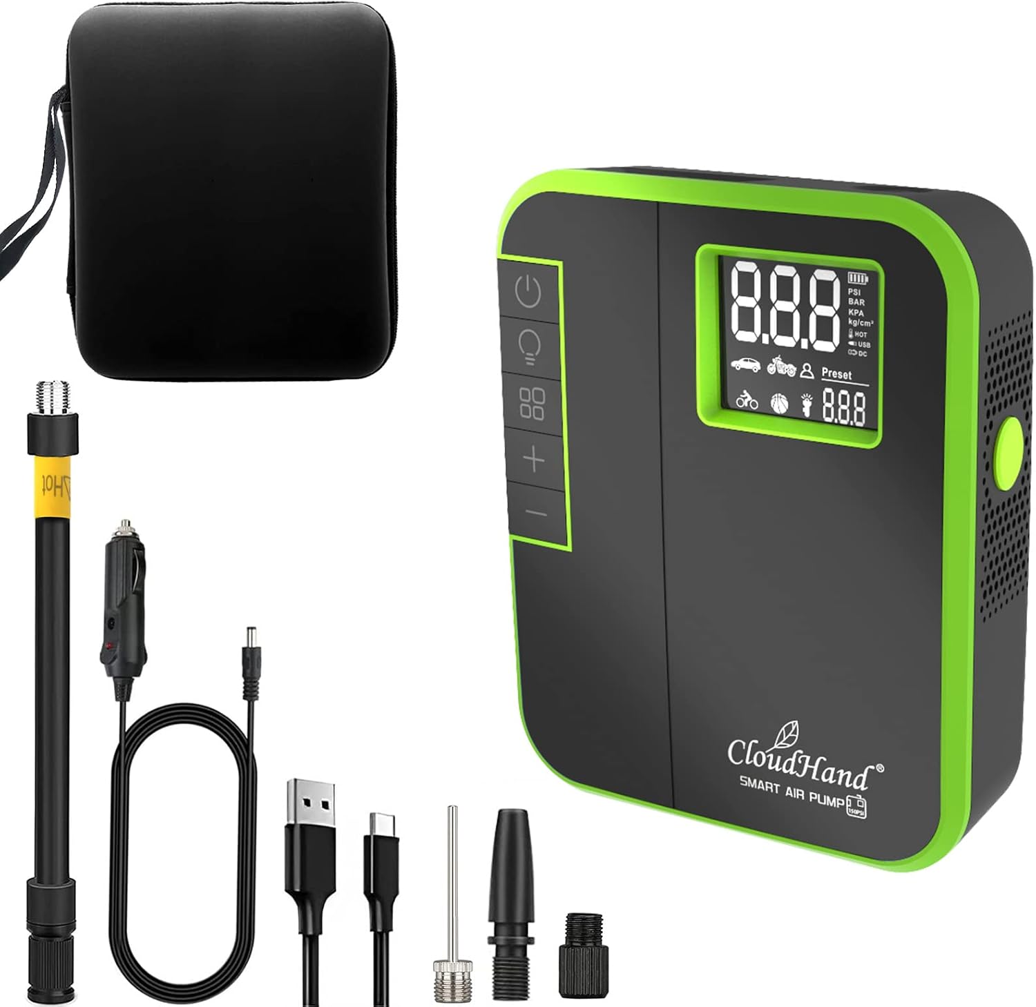 Mini bomba de aire multiusos, bomba de colchón de aire portátil recargable con batería de 1300 mAh para inflables, desinflador de llenado rápido