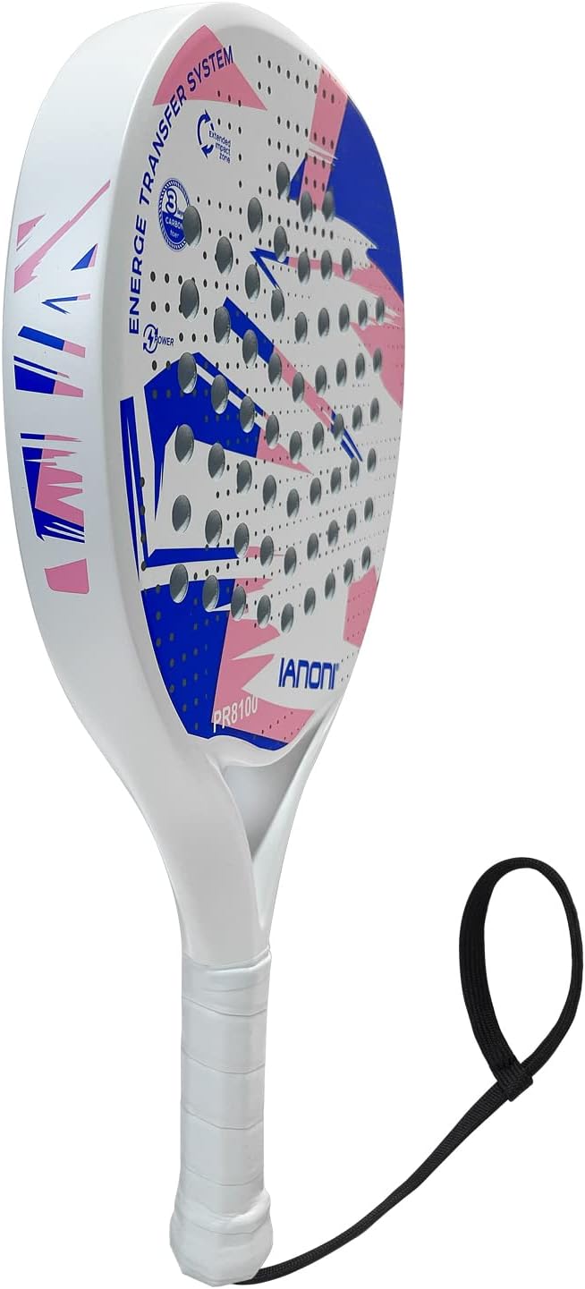 Pala de pádel Superficie de Fibra de Carbono con núcleo de espuma EVA Memory Flex Pala de pádel ligera