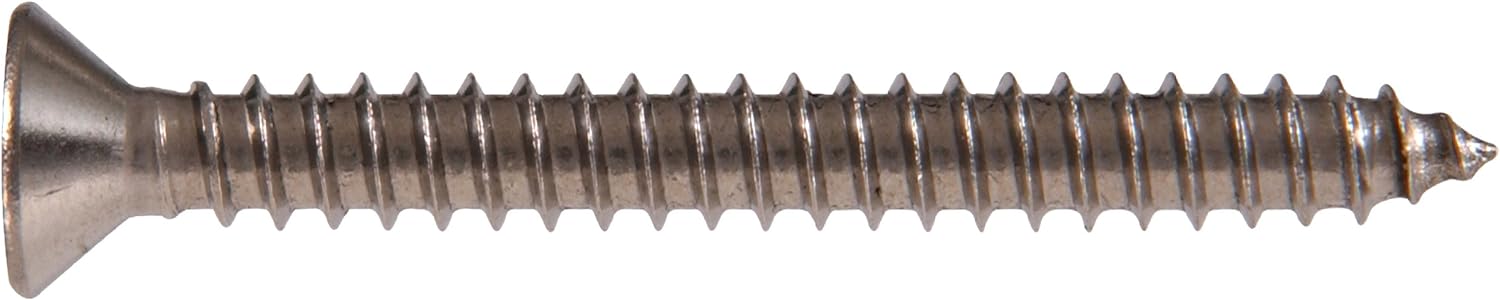 The Hillman Group 823478 Tornillo Phillips de acero inoxidable para chapa metálica, #8 x 3 pulgadas, paquete de 50 unidades