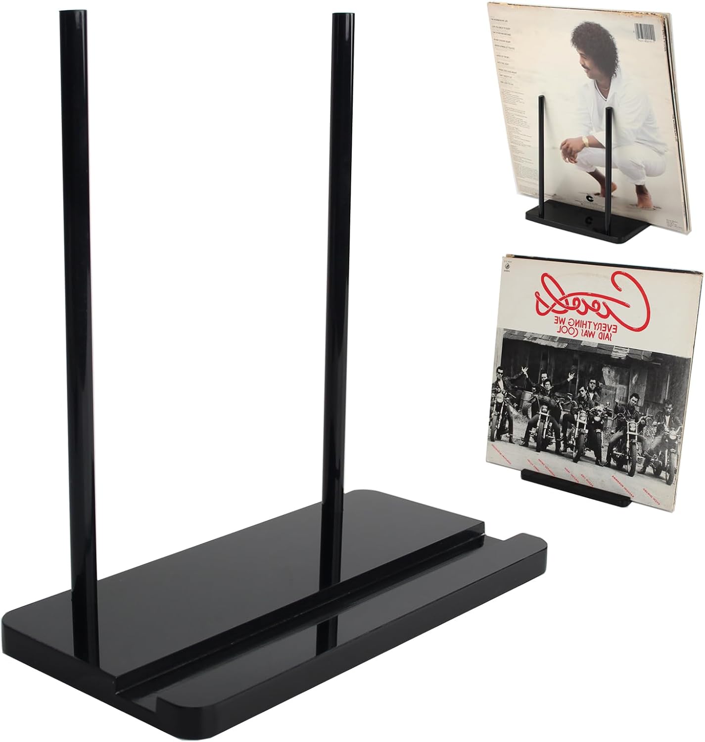 ANTEISI Acrylic Audio Tabletop Record Holder, Record Stand Display, vinyl record storage, vinyl record holder, record player stand,Cd, Ipad, Record