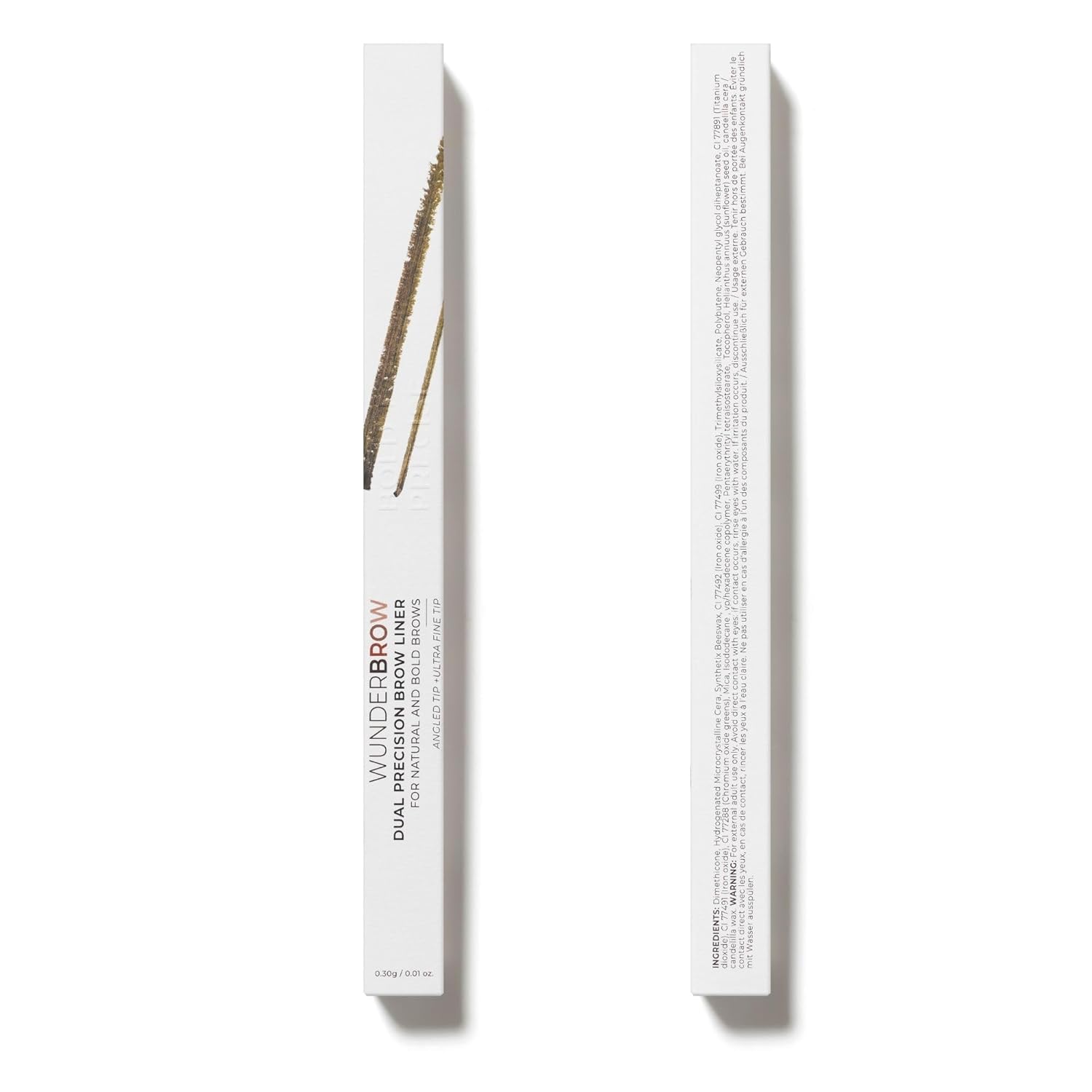 WUNDER2 – Lápiz delineador de cejas de doble precisión con punta en ángulo y punta ultra fina, doble precisión para cejas maquillaje de cejas, color