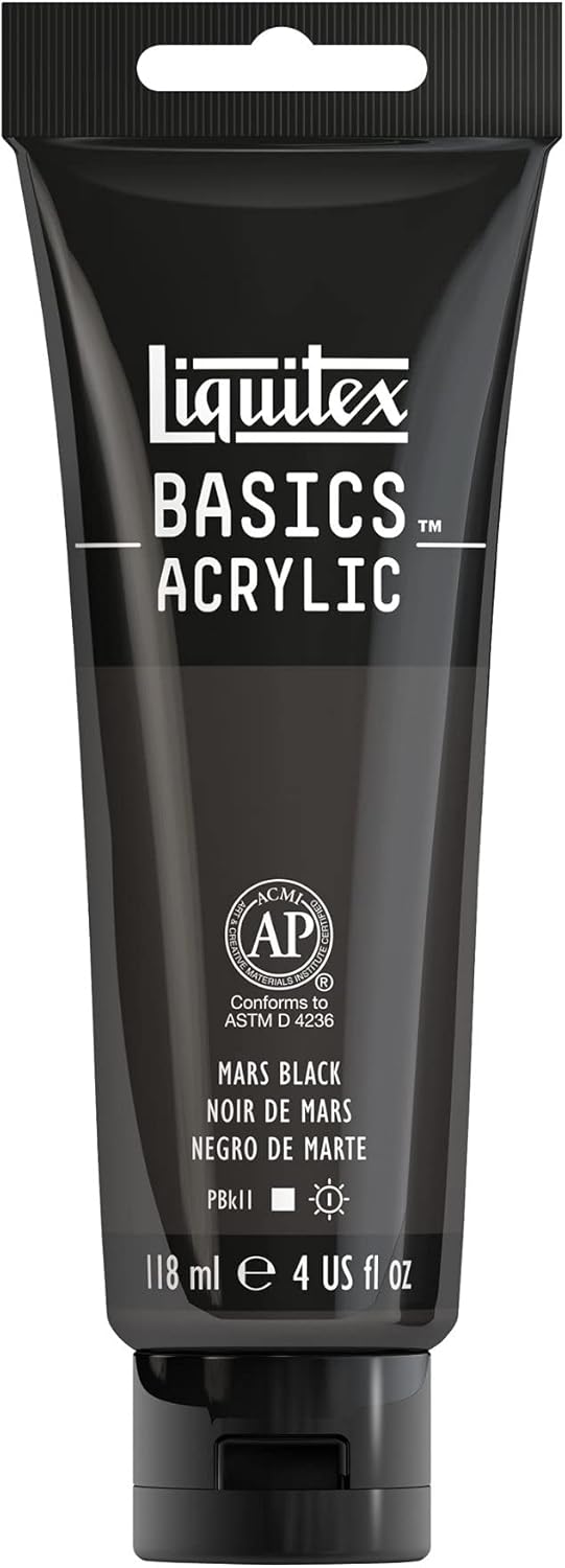 Liquitex BASICS – Pintura acrílica, tubo de 4onzas, color negro (Mars Black)