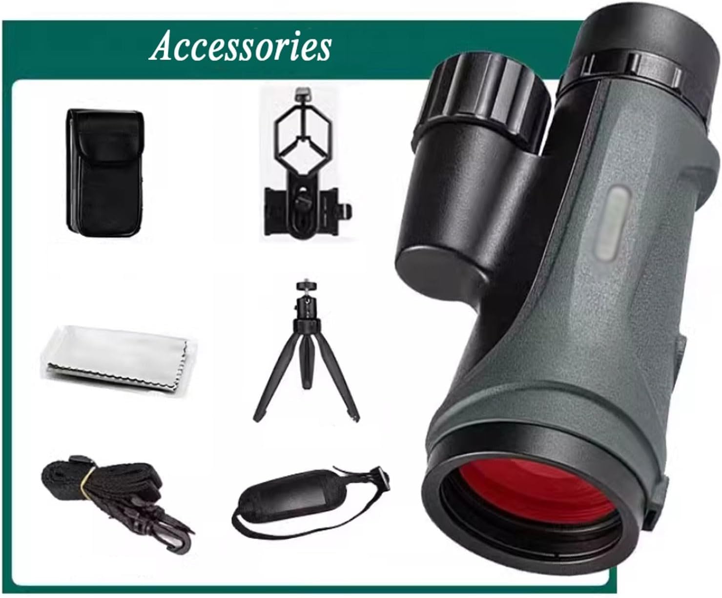 telescopio Profesional para ver planetas Prismáticos para Caza 12X50 Monocular de alta potencia de alta definición portátil portátil de mano de