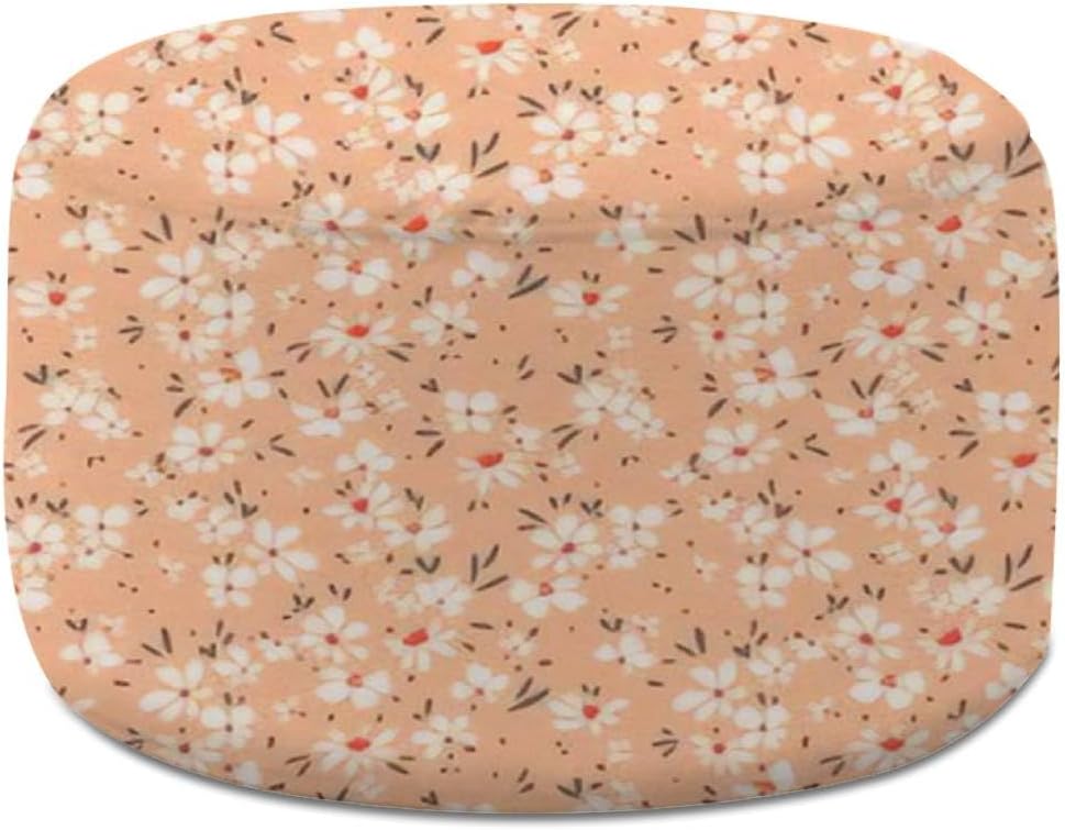 Puf redondo otomano lindo floral pequeño estampado Ditsy textura sin costuras elegante para taburete de pie, reposapiés, taburete de suelo, puf,
