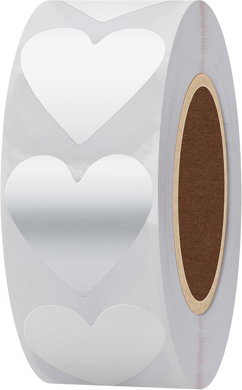 Hybsk Pegatinas de corazón de plata Día de San Valentín Artesanía Scrapbooking 1.181 in Etiqueta adhesiva (Plata)