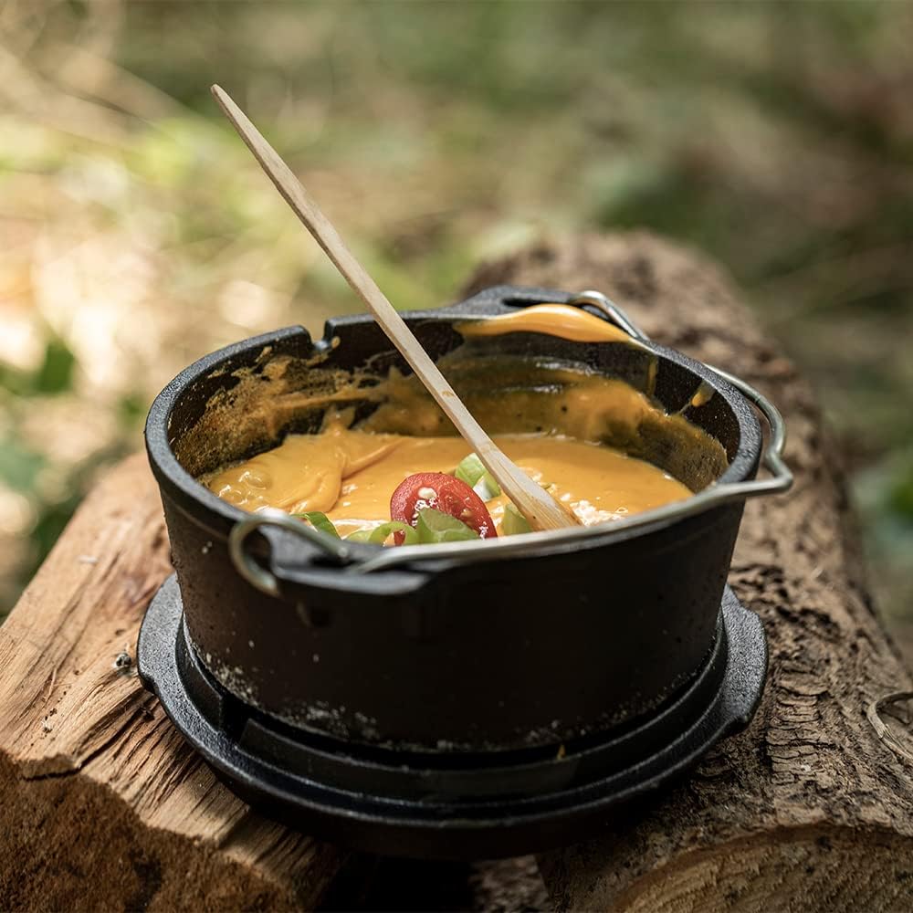 Petromax Horno holandés de hierro fundido para cocinar u hornear al aire libre sobre una fogata o en la cocina del hogar, los utensilios de cocina