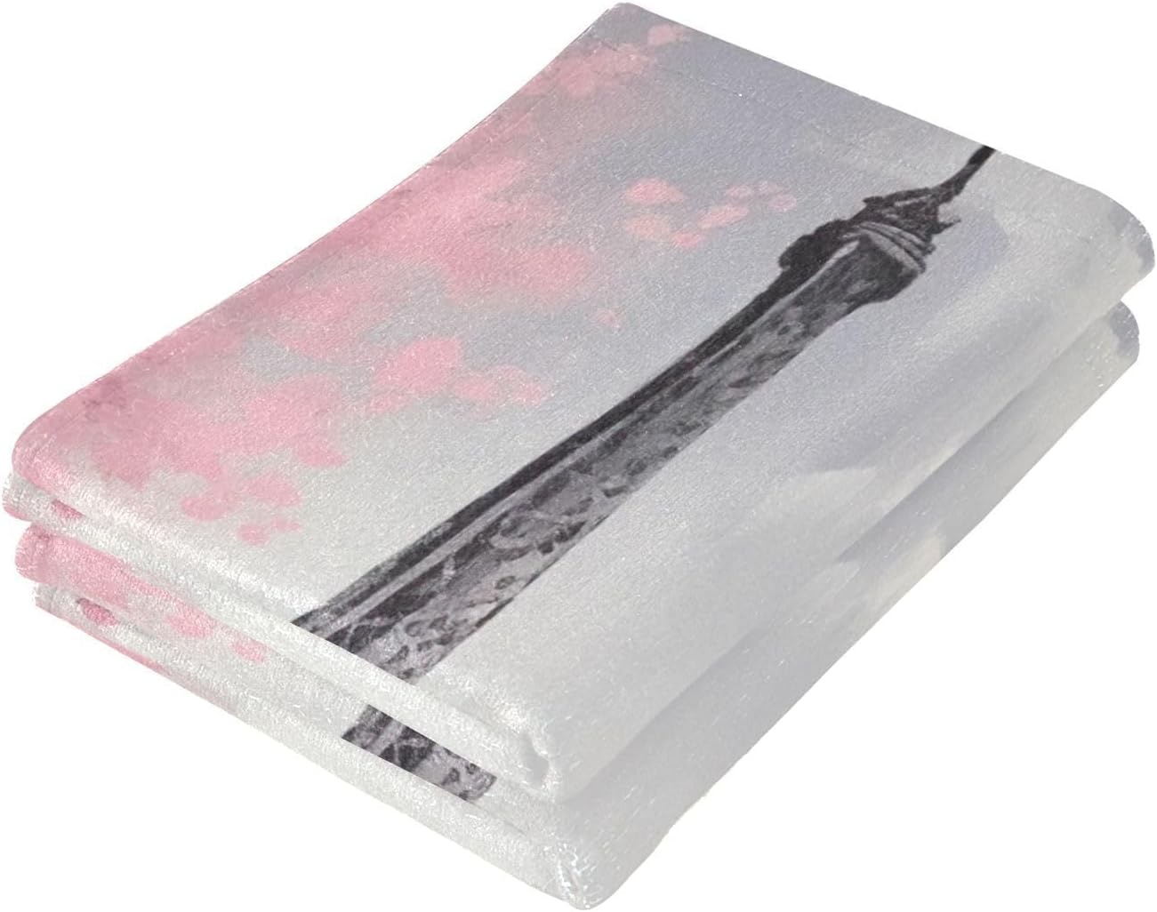 Kigai Pink Paris Tower – Juego de 2 toallas de mano suaves y absorbentes, toallas decorativas para baño, spa, gimnasio, 28 x 14 pulgadas