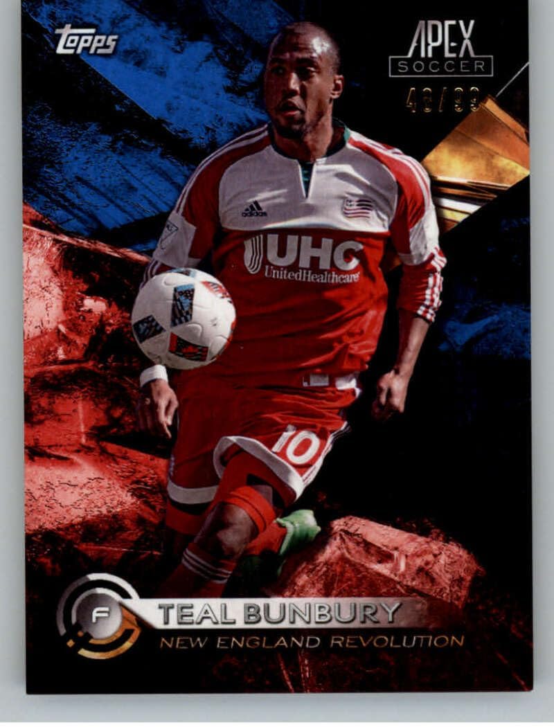 2016 Topps Apex Blue #44 Teal Bunbury SER99 New England Revolution Official Major League Soccer Card in Raw (NM or Better) Condition’