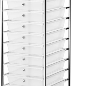 MEDIMALL Carrito de almacenamiento con ruedas de 10 cajones, carrito de almacenamiento multiusos para manualidades con ruedas, organizador de papel MEDIMALL Carrito de almacenamiento con ruedas de 10 cajones, carrito de almacenamiento multiusos para manualidades con ruedas, organizador de papel