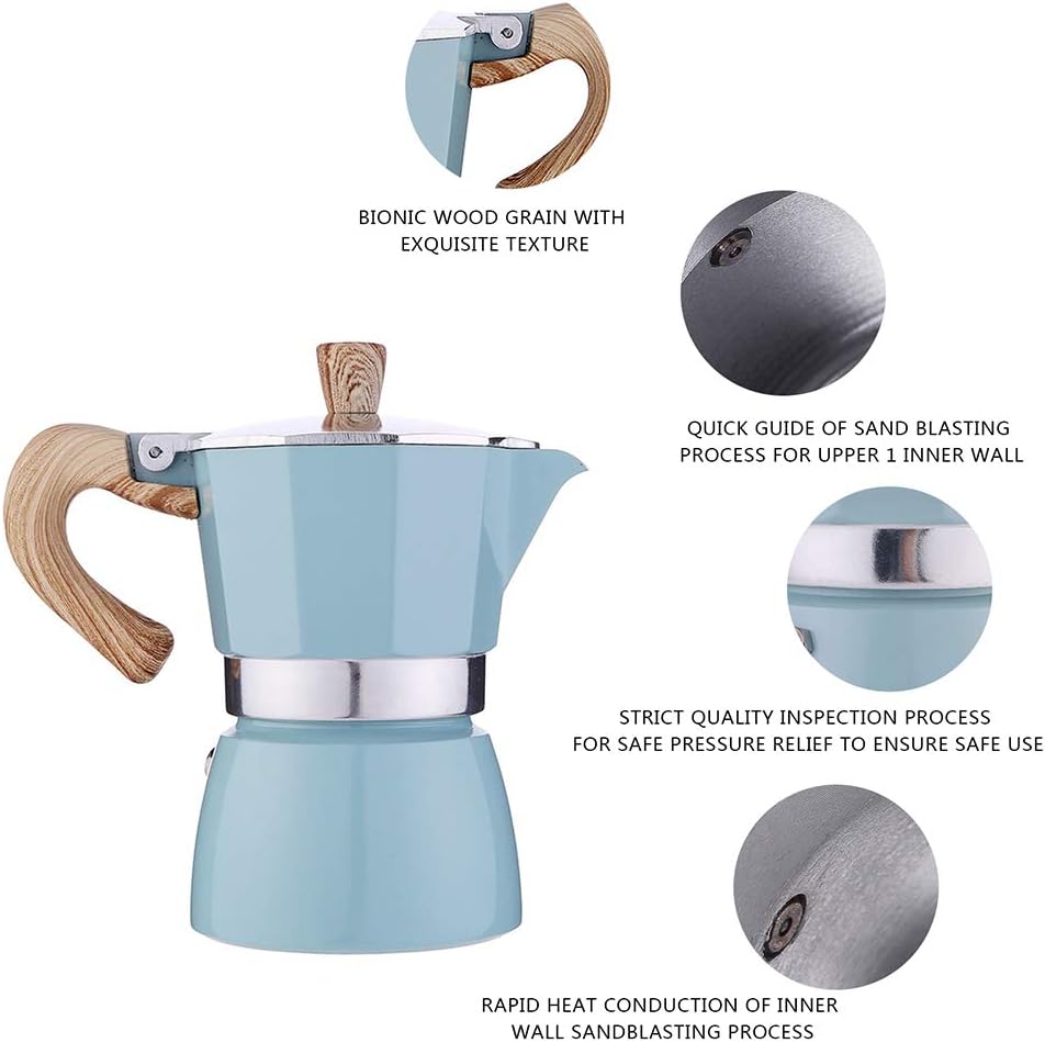 máquinas de café multifunción de aluminio Moka Pot, cafetera espresso de la estufa, cafetera italiana clásica, cafetera de la estufa Cafetera de