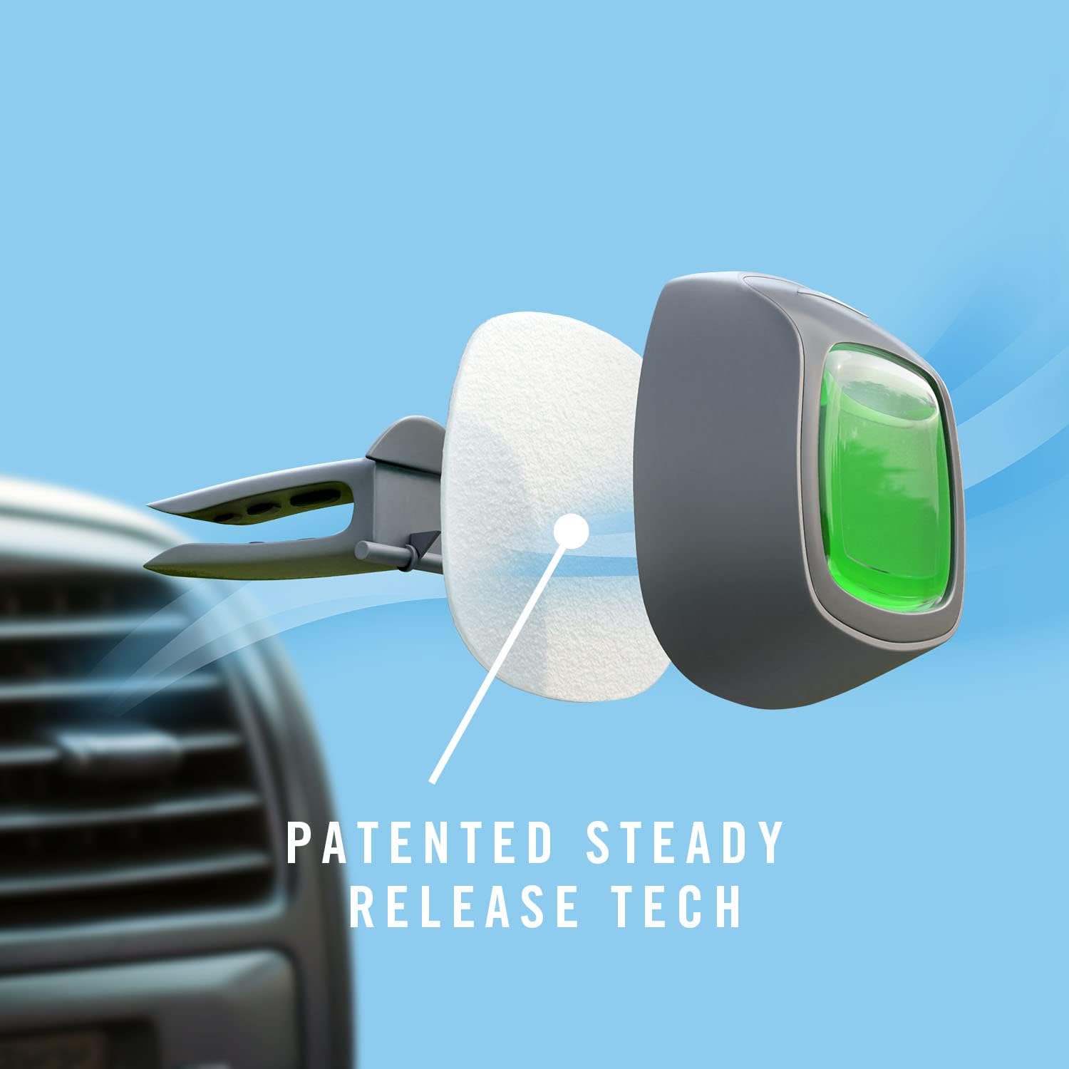 Febreze Clip de ventilación para ambientador de automóvil, 07 onzas, paquete de 4