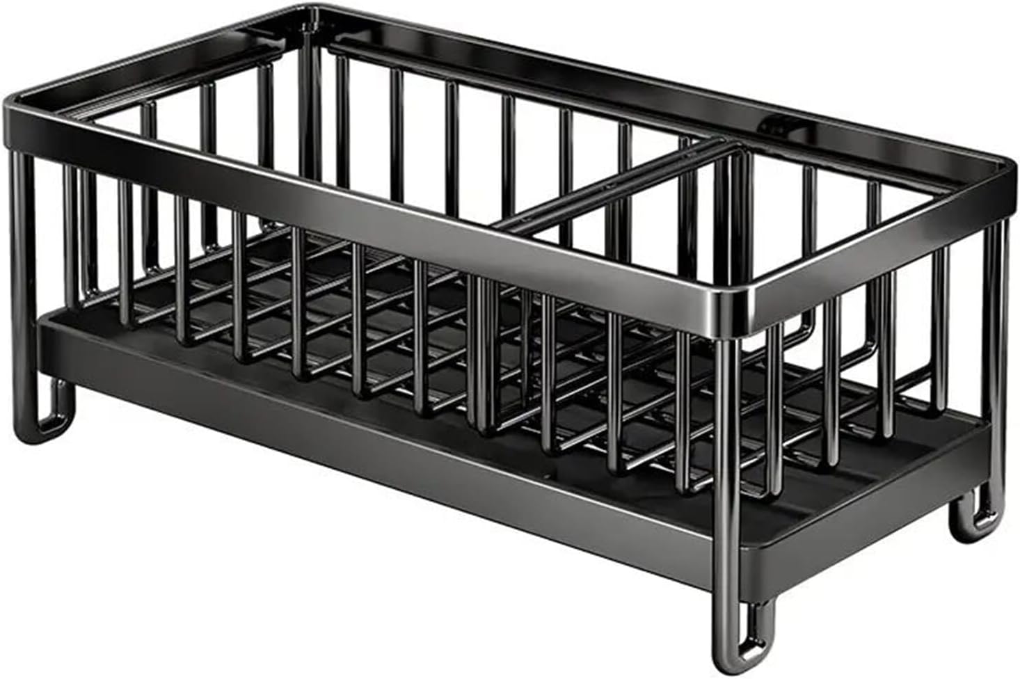 Camidy Organizador multifuncional para fregadero de cocina, organizador de cepillos para fregadero con bandeja de drenaje extraíble, organizador de