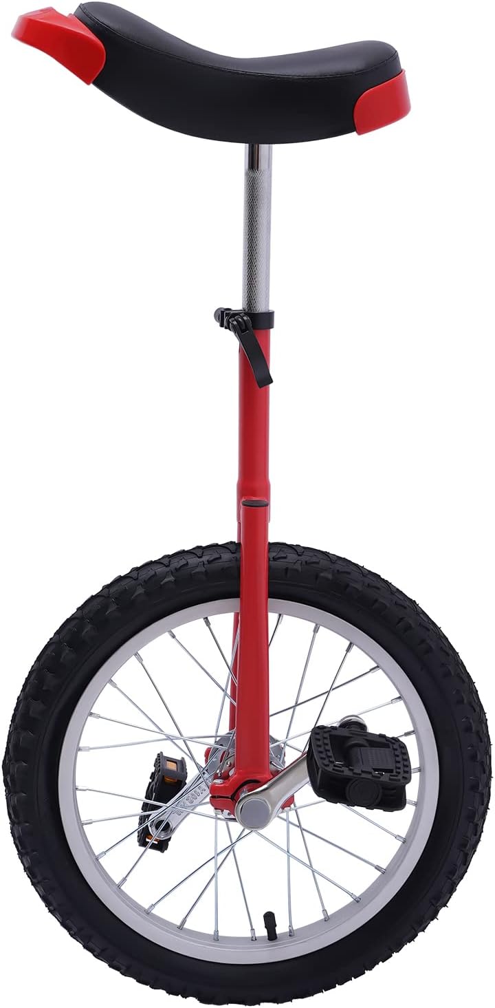 Rueda de 16 pulgadas Unicycle Altura ajustable de una rueda Bicicleta a prueba de fugas Rueda de neumático de butilo Ciclismo deportes al aire libre