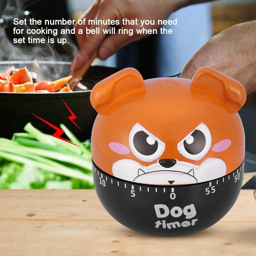 Temporizador de cocina mecánico con forma de perro lindo temporizador de cuenta regresiva de 55 minutos, no requiere batería, reloj de cocina,