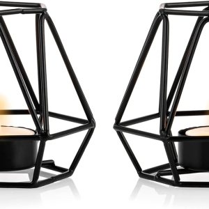 2 portavelas para velas de té, soporte para velas de té negro, portavelas votivas geométricas hexagonales de metal para boda, hogar, sala de estar, 2 portavelas para velas de té, soporte para velas de té negro, portavelas votivas geométricas hexagonales de metal para boda, hogar, sala de estar,