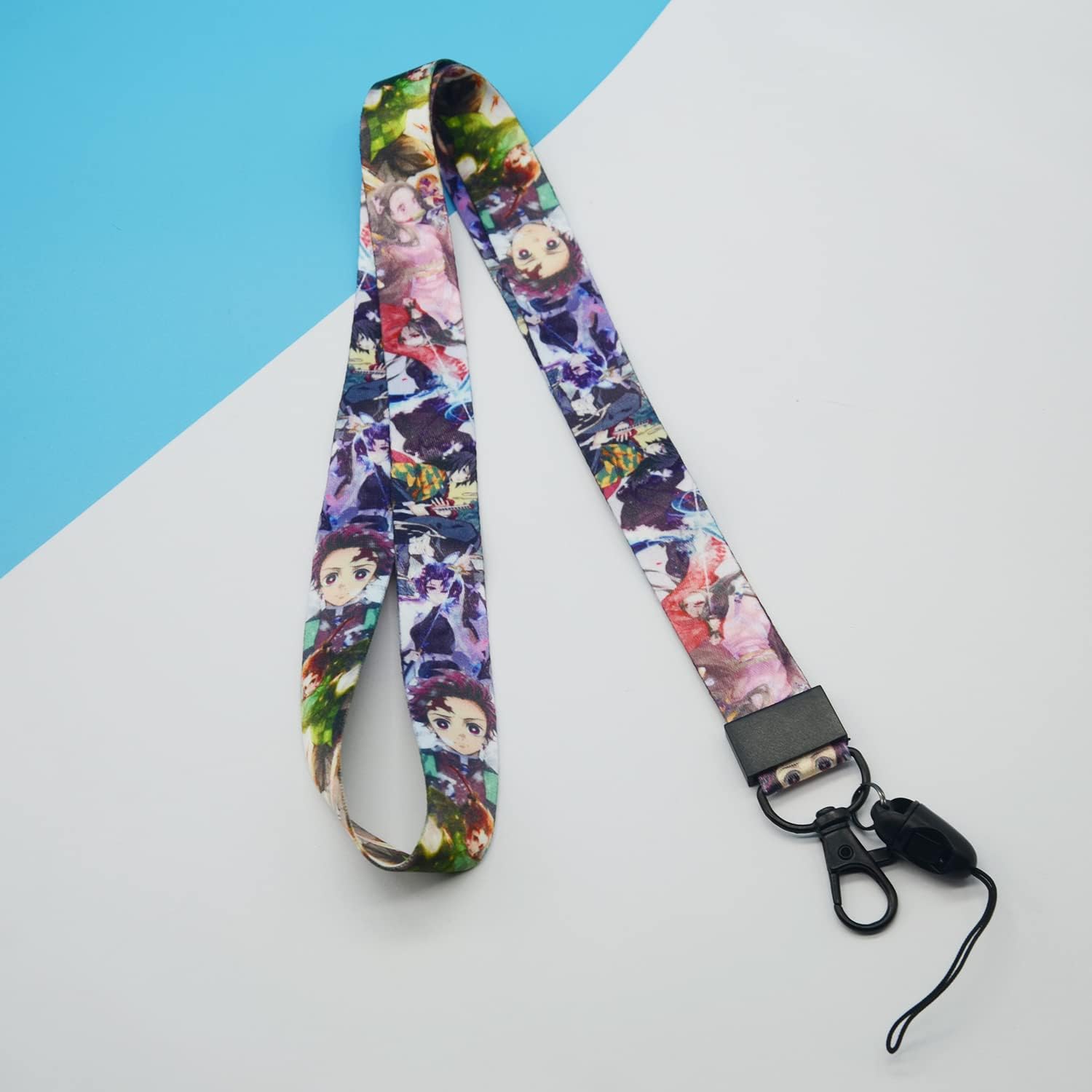 Demon Anime Nezuko – Tarjetero con 2 cordones, tarjetero para tarjetas de crédito de identificación Kawaii, bolsa con cordón, funda para tarjetas de