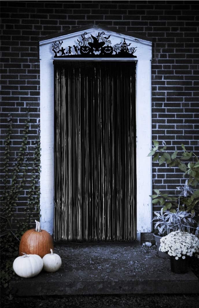 CCINEE Cortina de puerta de calabaza de Halloween, decoración de fiesta de Halloween, cortina de puerta de entrada