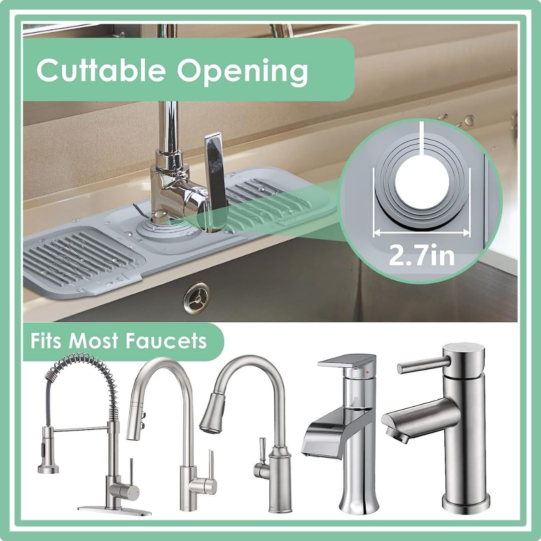 Lakis Drop New VER 2.0 – Protector contra salpicaduras para fregadero, alfombrilla de silicona para grifo, accesorios para fregadero de cocina,