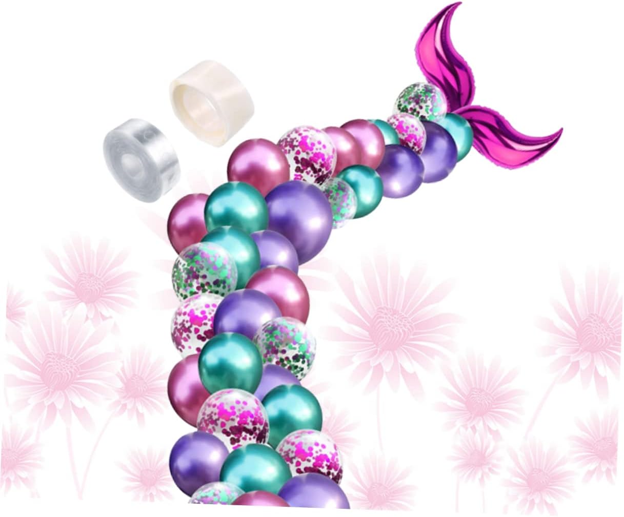 TOYANDONA 88 Pcs Mermaid Decorations Greenery Decor Happy Birthday Decorations Happy Birthday Balloons Green Garland Decor Green Decor Inflatables
