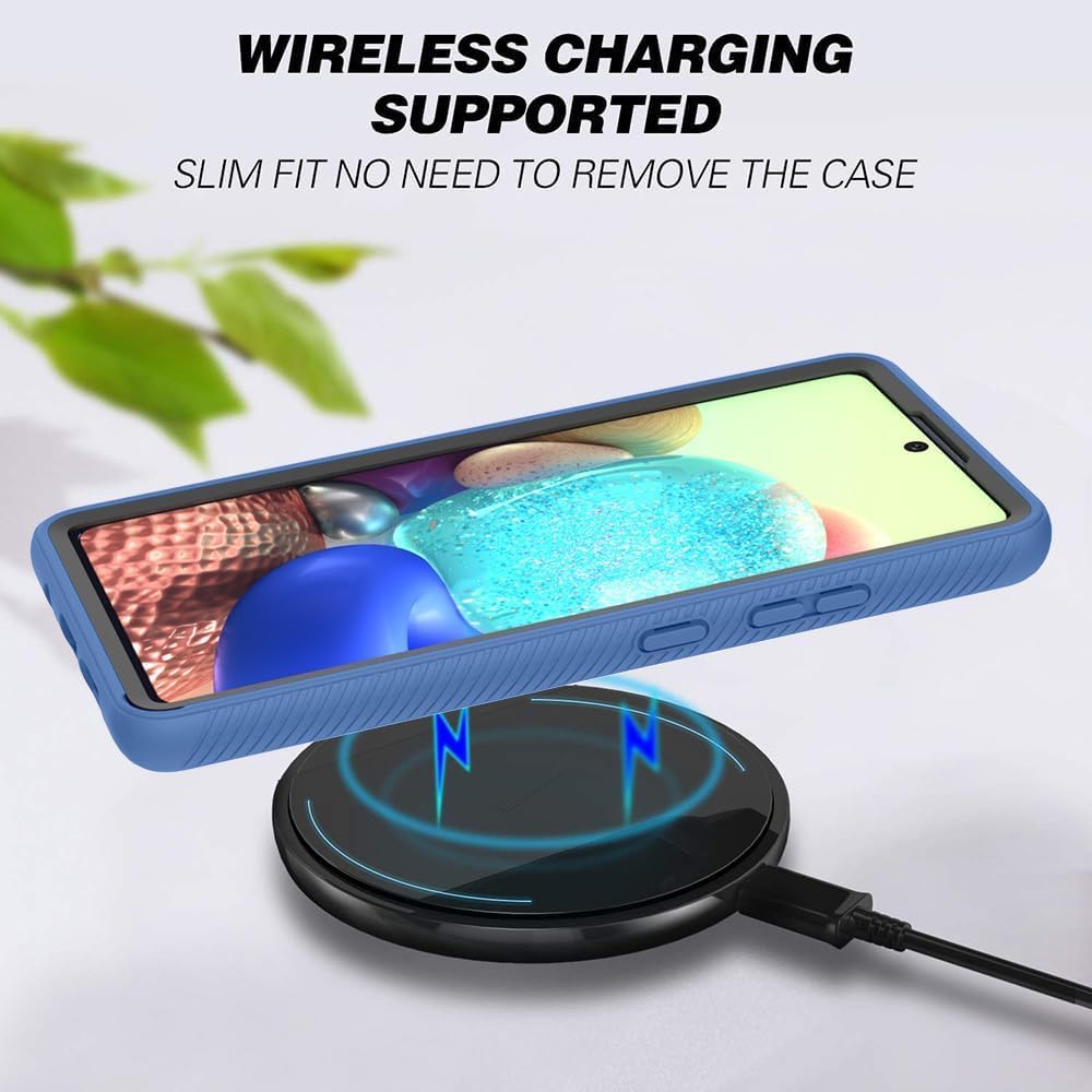 Asuwish Funda de teléfono para Samsung Galaxy A71 5G con protector de pantalla de vidrio templado y soporte delgado, híbrida, resistente, funda