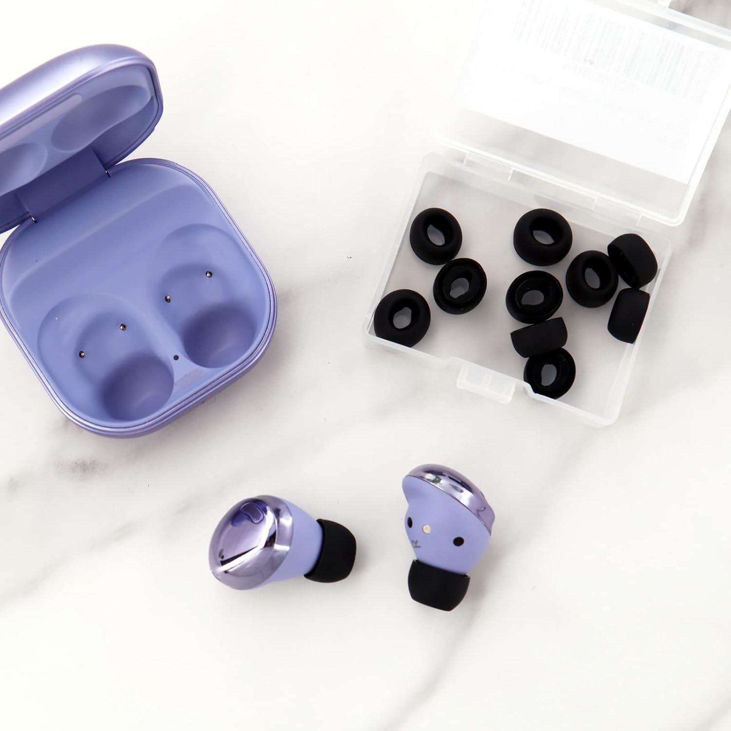 9 pares de auriculares de repuesto para Galaxy Buds Pro Eartips, SML de 3 tamaños, goma de silicona flexibles, puntas de ala compatibles con Samsung