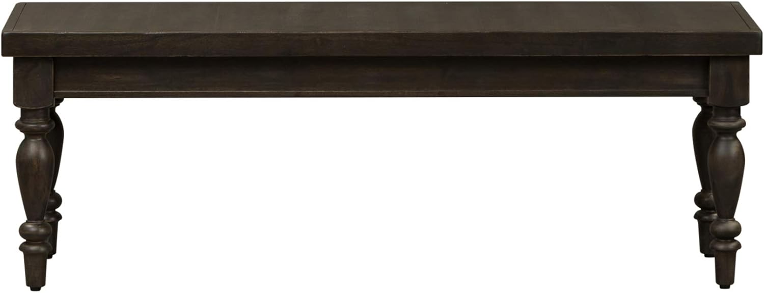 Liberty Furniture Industries Harvest Home – Banco sin espalda, 52 pulgadas de ancho x 16 pulgadas de profundidad x 18 pulgadas de alto, color negro