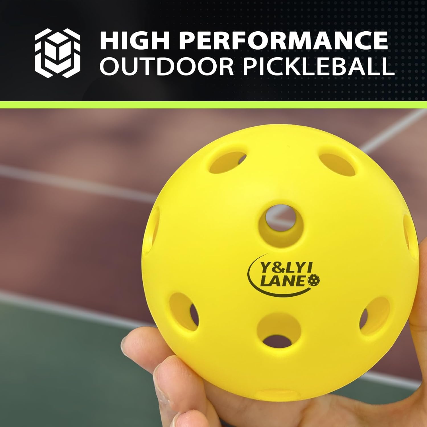 Y&LYILANE Pickleball Balls- 5-Pack and a Pickleball Ball Retriever,High Bounce True Flight, Durable,Suitable for All Levels of Players