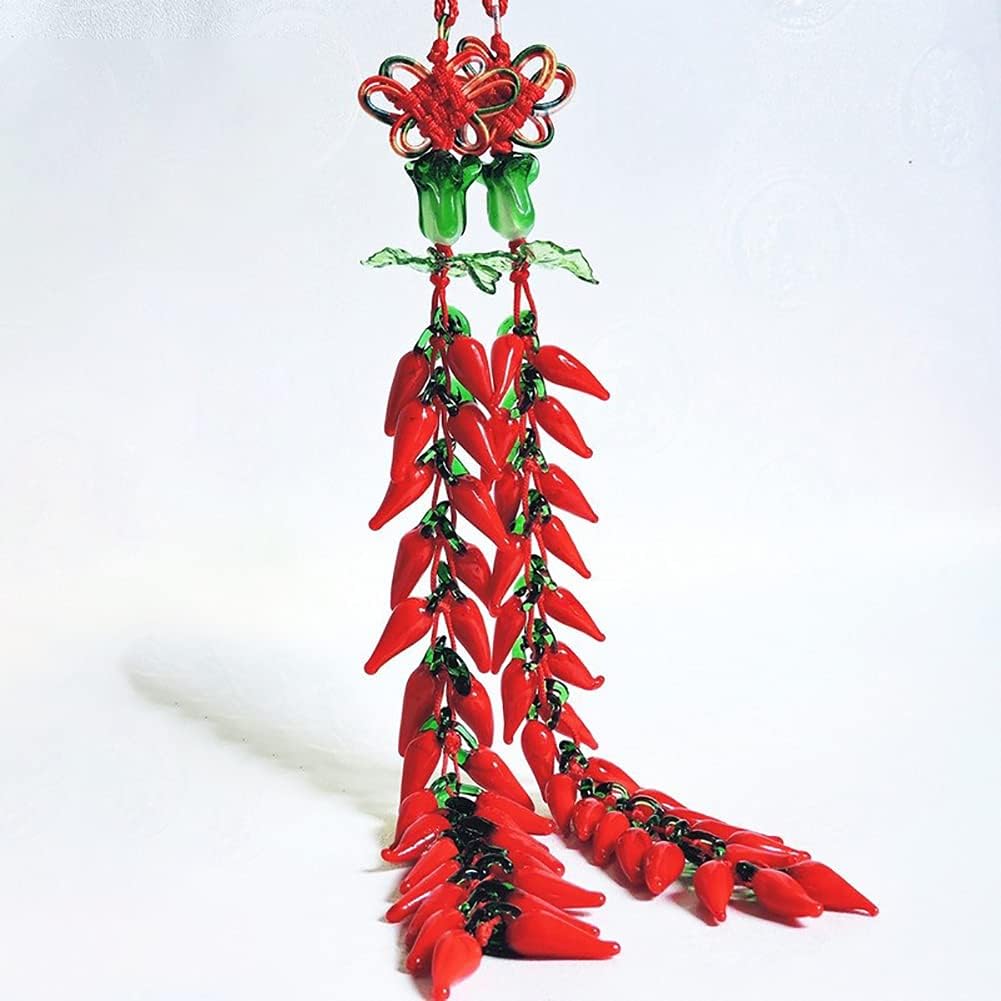 50 dijes de cristal para alimentos vegetales, cuentas de lámpara, chile rojo, colgante, cuentas colgantes para joyería, pulseras, collares, llaveros