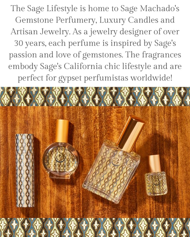 The Sage Lifestyle ONYX – Aceite de perfume enrollable con piedras preciosas (18 onzas), perfume de viaje, aceite de perfume vegano, siente un sutil