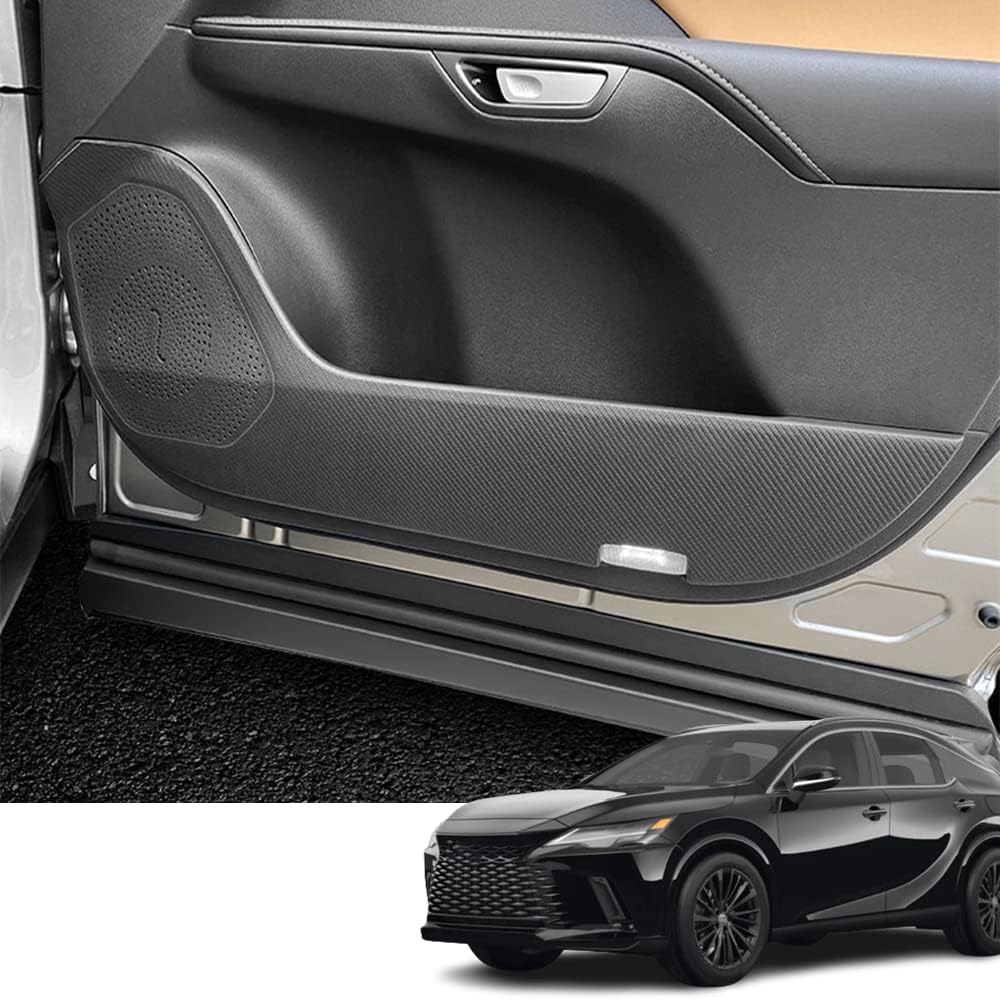 Bmolpt Accesorios interiores personalizados, 4 unidades para Lexus RX 350RX 350hRX 450h+RX 500h de cuero para puerta de automóvil, calcomanías