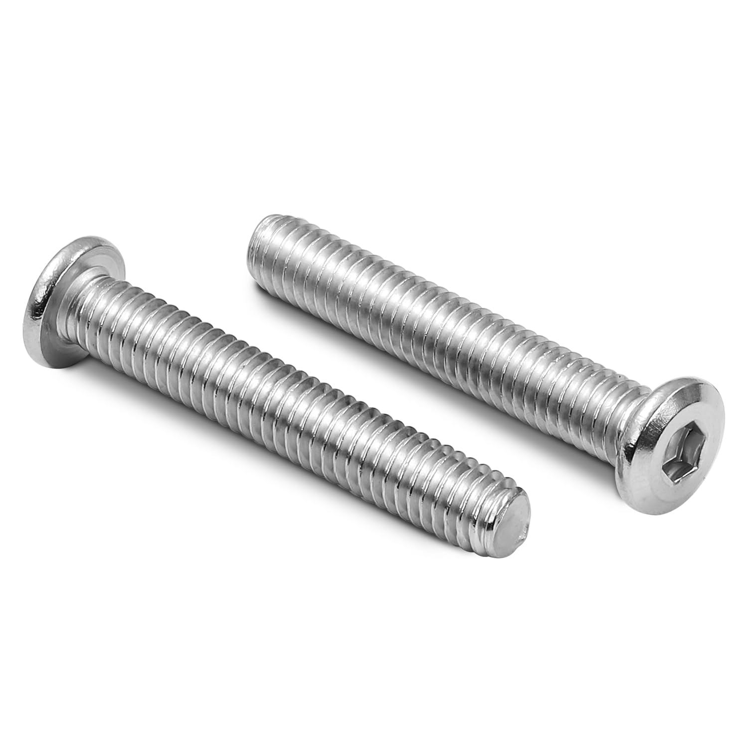 Tornillos de cabeza plana de 516-18 x 2-12 pulgadas, tornillos de conector avellanados, acero inoxidable 18-8 (304), acabado brillante, totalmente