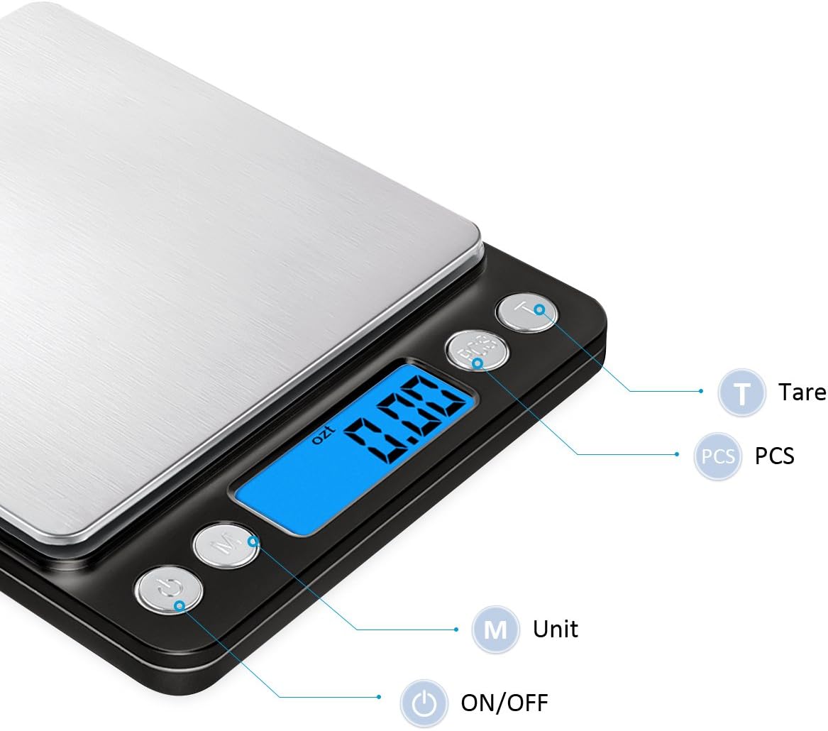 Olipiter Báscula digital de cocina, báscula digital de alimentos de 6.6 lbs0.00 oz, báscula de cocina de bolsillo, mini báscula electrónica de