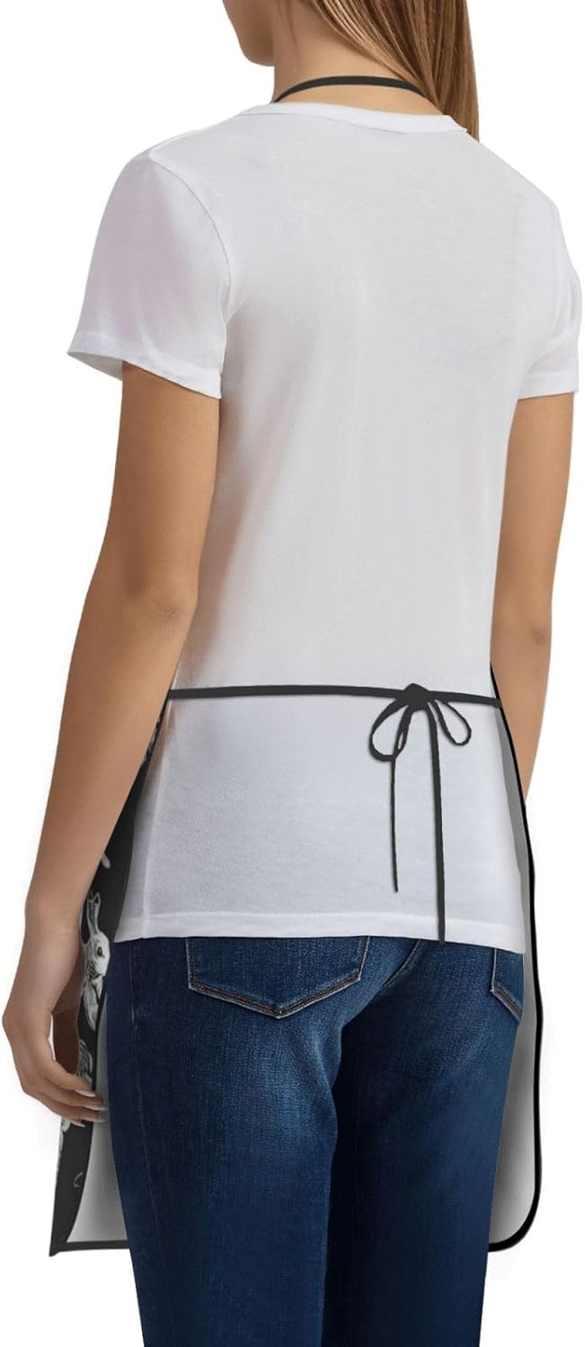 Elegantes delantales con estampado de piedras con amplios bolsillos y correa de hombro ajustable para hombres y mujeres