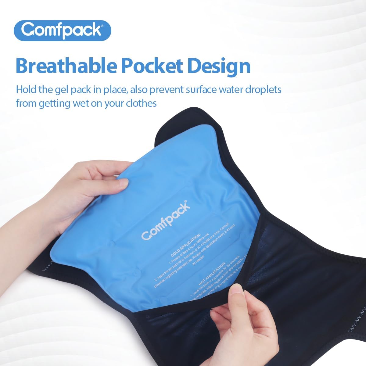Envoltura de hielo de cadera después de la cirugía, soporte de compresión reutilizable con gel caliente y frío para lesiones, bursitis de cadera,